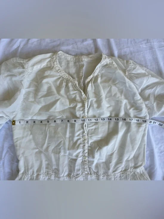 Cotton Silk Blend Romantic Lightweight M/L Tiered Lined Midi Dress - Picture 5 of 9